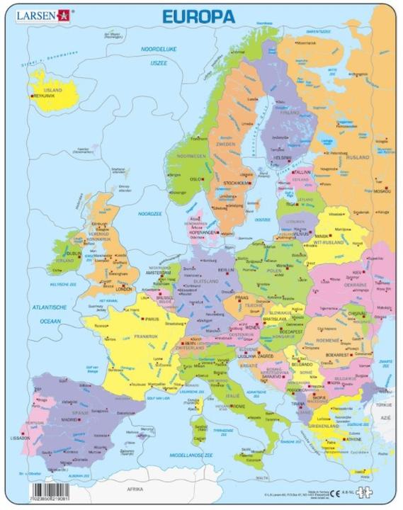 Actual product image Larsen A8 Europe Political Map for Younger Children, Dutch Edition, 37 Piece Boxless Tray & Frame Ji (37 pieces)