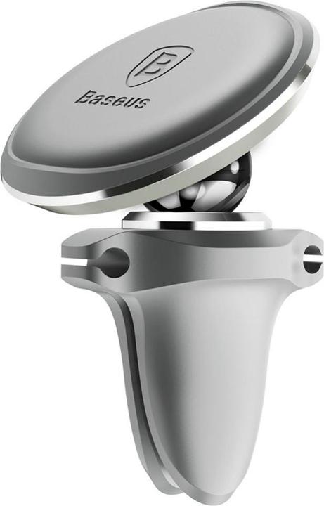 Actual product image Baseus Magnetic Air Vent Car Mount Holder with cable clip (silver)
