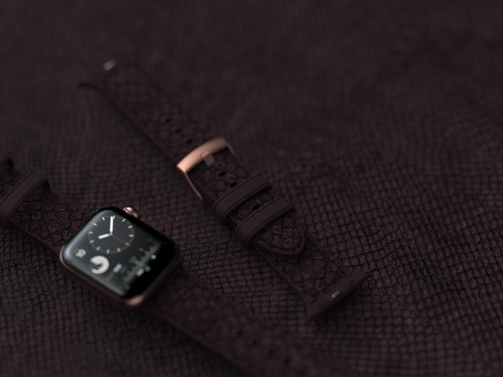Actual product image Njord Eldur Watch Strap For (41 mm, 40 mm, Vegan Leather, Stainless steel fastener, Salmon leather)