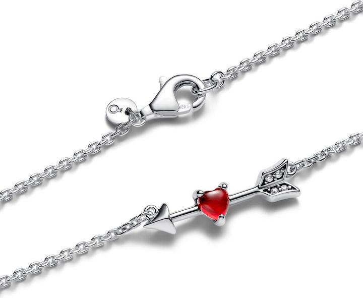 Image du produit Pandora Collier Coeur avec pendentif Arrow & verre de Murano (Argent 925)