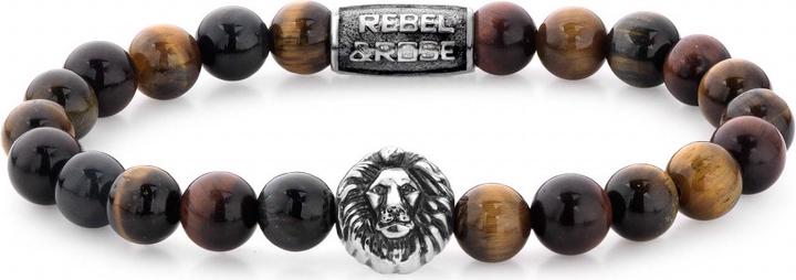 Produktbild Rebel & Rose Lion Who's afraid of the lion (19 cm, Acero inoxidable, Ojo de Tigre)