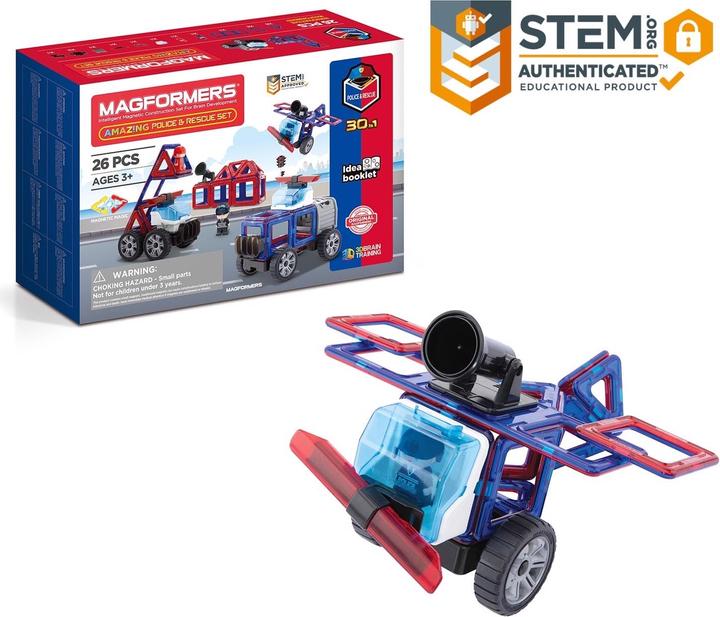Actual product image Magformers Amazing Police + Rescue Set