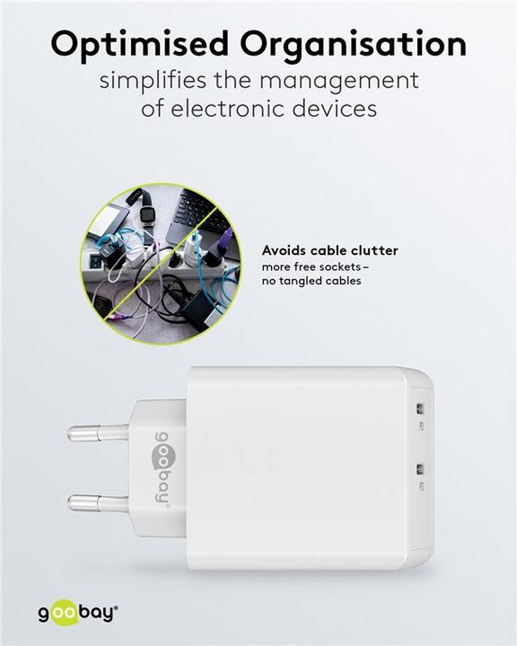 Produktbild Goobay Dual USB-C Schnellladegerät (36 W)