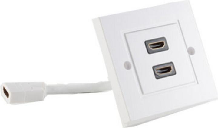 Actual product image Shiverpeaks S-Conn 79510-2 2 x HDMI Weiss Steckdose (0.09 m, HDMI)