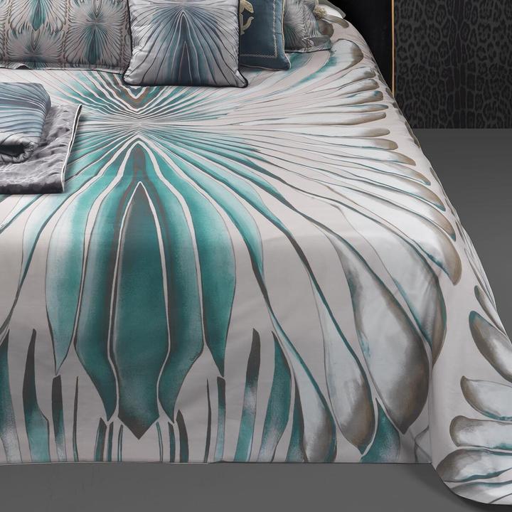Immagine prodotto Roberto Cavalli Biancheria da letto Mako in raso blu Tigresse (Set di biancheria da letto, 155x220 cm + 80x80 cm)
