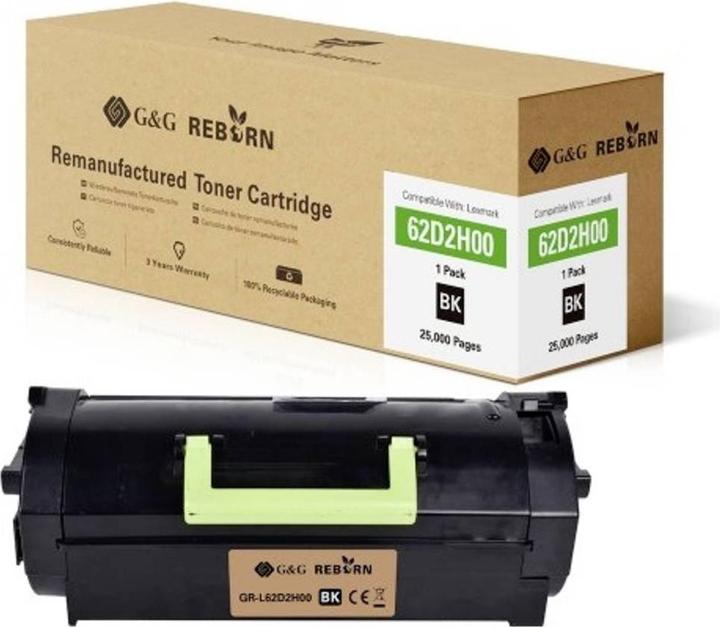 Produktbild G&G Toner ersetzt Lexmark 622H Kompatibel Schwarz 25000 Seiten Reborn remanufac