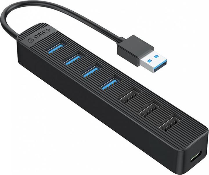 Actual product image Orico Converter TWU32-4A USB-A 3.1 hub / 1x USB-A 3.1 + 3x USB-A 2.0 + USB-C 5V/3A - black (USB-A, USB-C)