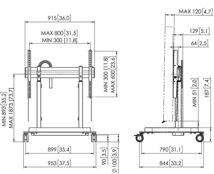 Produktbild Vogels Rise 5308 (Universal, 86", 120 kg)