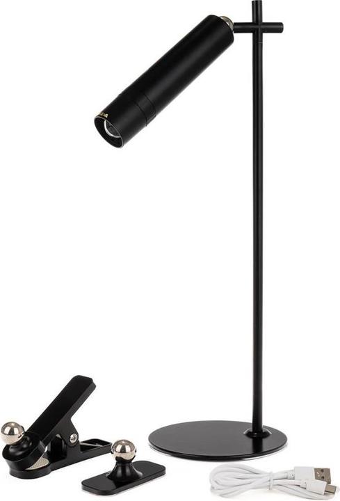 Produktbild V-TAC Lampka Biurkowa 4w1 37cm Kinkiet Klips Latarka 3W LED Czarna VT-7413 4000K 300lm (300 lm)