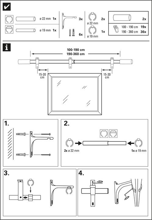 Actual product image Gardinia Curtain rod