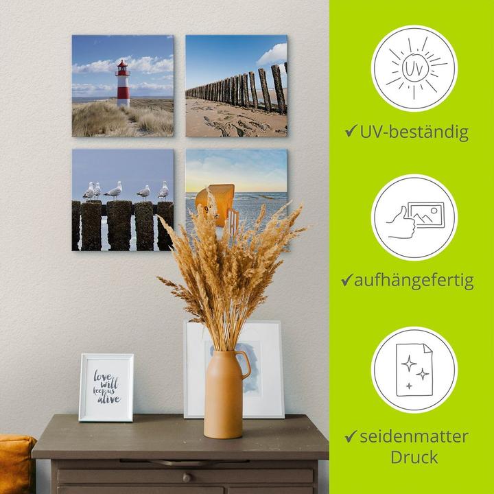 Produktbild Artland Leuchtturm Sylt Strand Möven Strandkorb K2YI (20 x 20 cm)