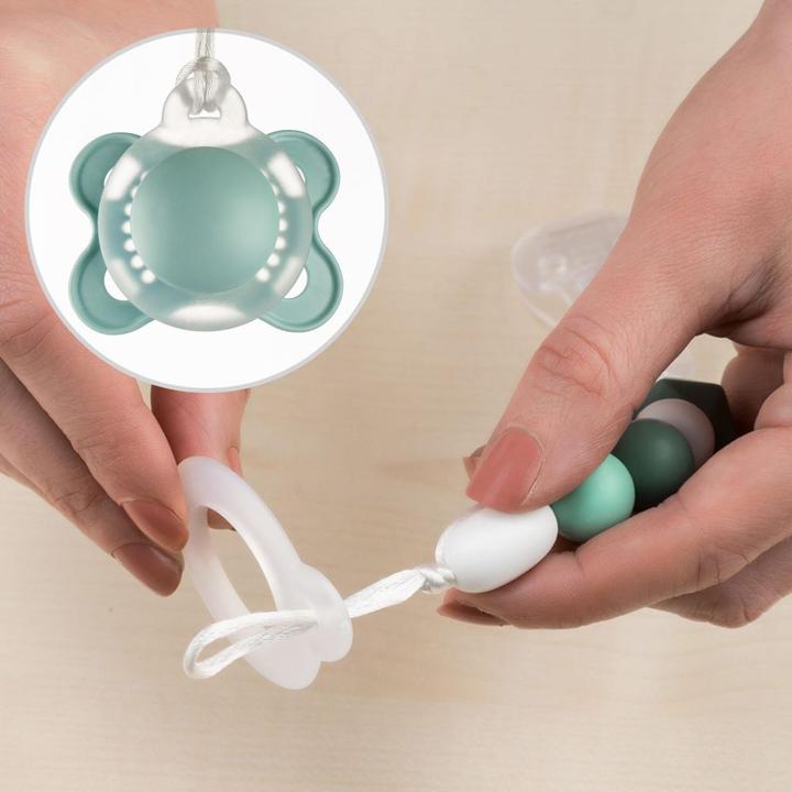 Immagine prodotto MiaMia Catene ciuccio Catena ciuccio con perline in silicone e anello in gomma incluso. (2 x)