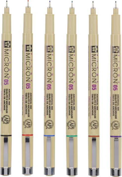 Image du produit Sakura Pigma Micron 05 fineliner set | 6 colours (élémentaire, 6 x)