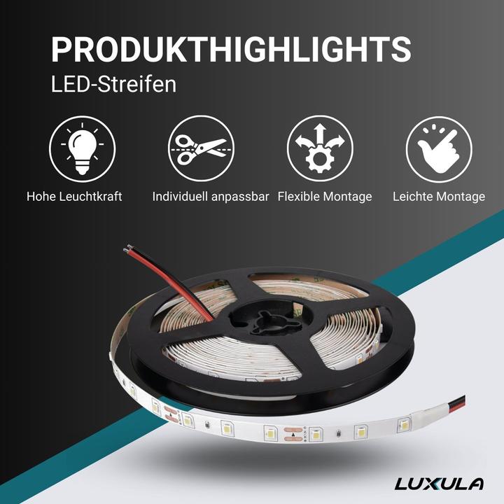Immagine prodotto Luxula Strisce LED (Bianco caldo, 500 cm, Interno)
