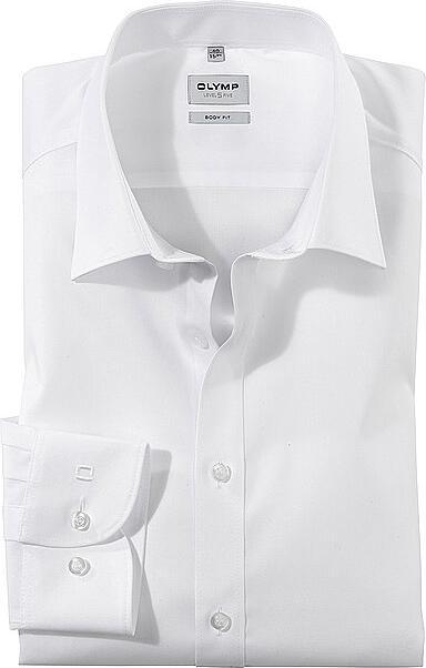 Olymp Camicia Level Five, body fit bianco 1/1, taglia 42, lunghezza manica 69cm (42)