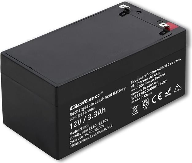 Produktbild Qoltec AGM 53065 (12 V, 3.30 Ah)