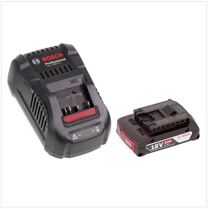 Actual product image Bosch Professional Bosch GBL 18 V-120 Cordless Leaf Blower + 2x Battery 18V 2.0 Ah + 1x Charger GAL 1880 CV (Rechargeable battery operated, Leaf blower)