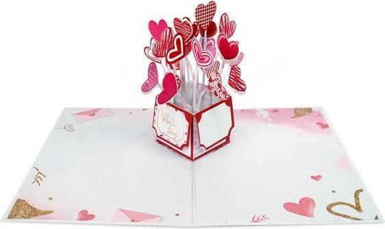 Actual product image MU Classic Pop-up Valentine's Day greetings card - Hearts (1 pcs.)
