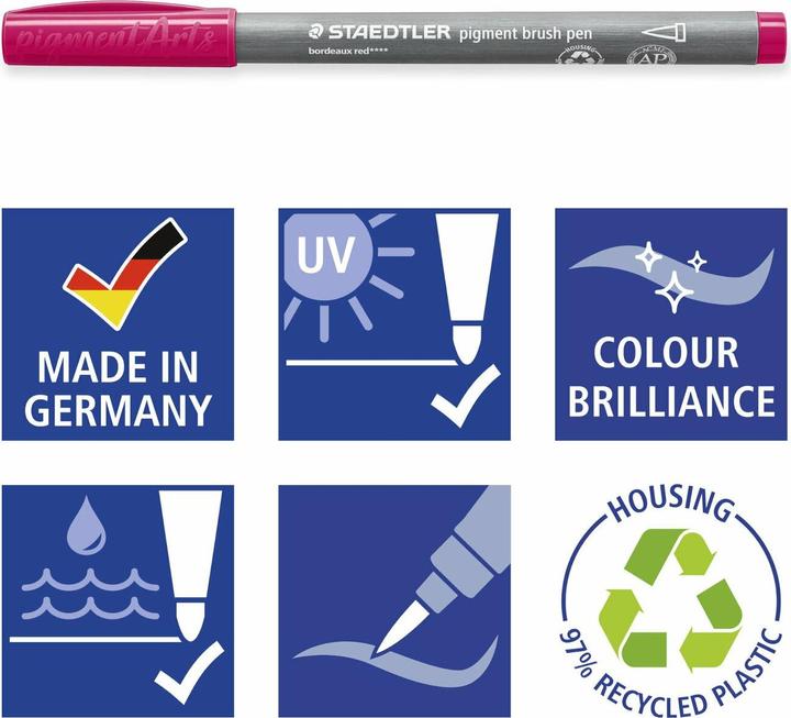 Immagine prodotto Staedtler Penna a pennello a pigmenti verde lime (Verde lime, 1 x)