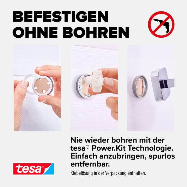 Actual product image tesa ELEGAANT Towel hook incl. adhesive solution without drilling