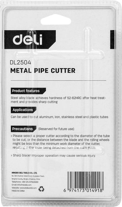Produktbild Deli Metallrohrschneider 32mm Tools EDL2504 - gelb