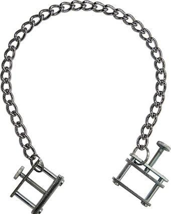 Actual product image Rimba Nipple clamps with screws and chain