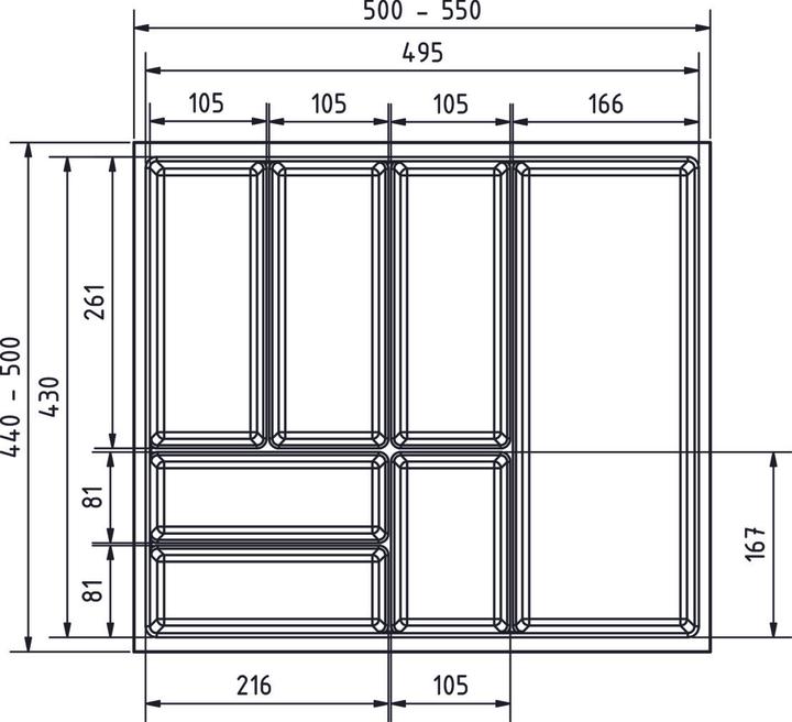 Actual product image Werkstarck Cutlery tray Basic LEGRABOX M