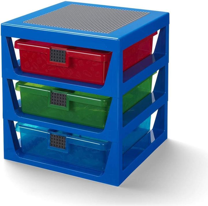 Actual product image LEGO 3-Drawer Storage Rack niebieski