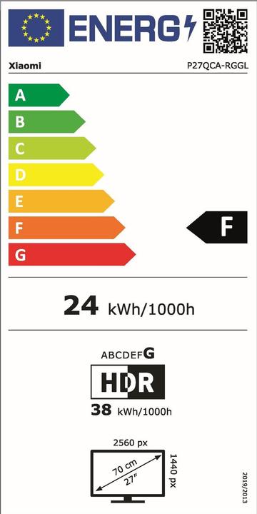 Energy Label Xiaomi G27Qi (2560 x 1440 pixels, 27")