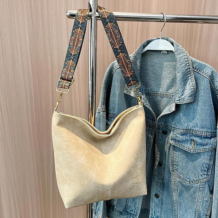 Actual product image Only-Bags.Store Vintage large capacity hobo bag, retro shoulder bag, women's bohemian handbag & purse