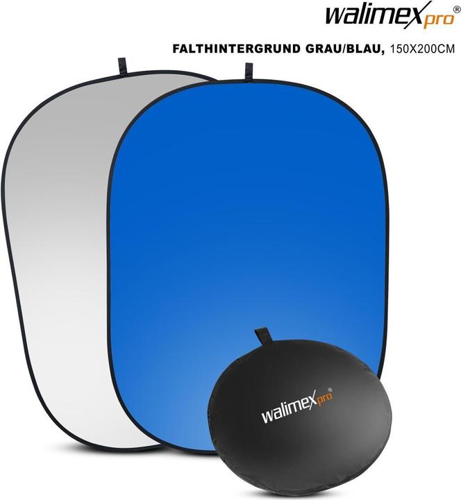 Actual product image Walimex 2in1 folding background gray/blue 150x200 (200 cm)