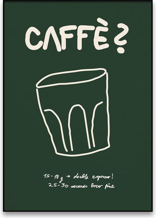 Image du produit Plakativ Caffè? (Green) Poster A3 (30 x 42 cm)