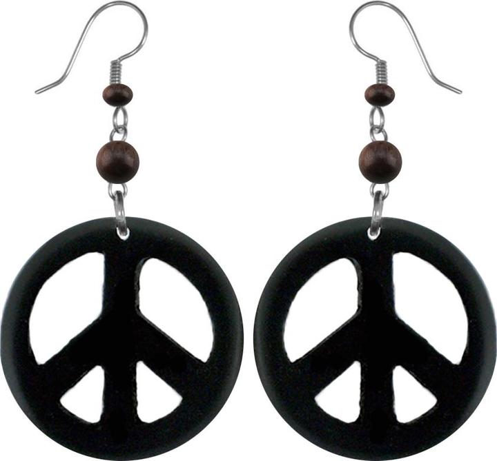 Produktbild Star Piercing Ohrring Peace aus schwarzem Narra Holz