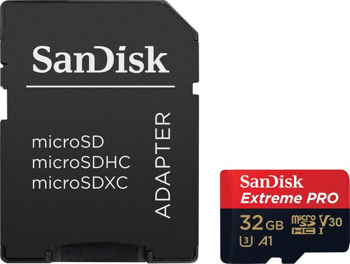 SanDisk Extreme PRO UHS-I V30 (32 GB, microSDHC, U3, UHS-I)