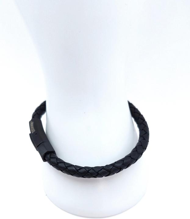 Produktbild Thomss Lederarmband No.22 Unisex Leder Schwarz & Edelstahlverschluss Umfang 21cm (21 cm, Edelstahl, 100% Leder)