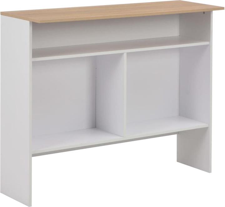 Weiss mit Natur-Tischplatte