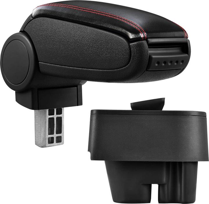 Produktbild Pro-Tec Mittelarmlehne Peugeot 207 SW CC mit Staufach Kunstleder Schwarz mit roten Nähten