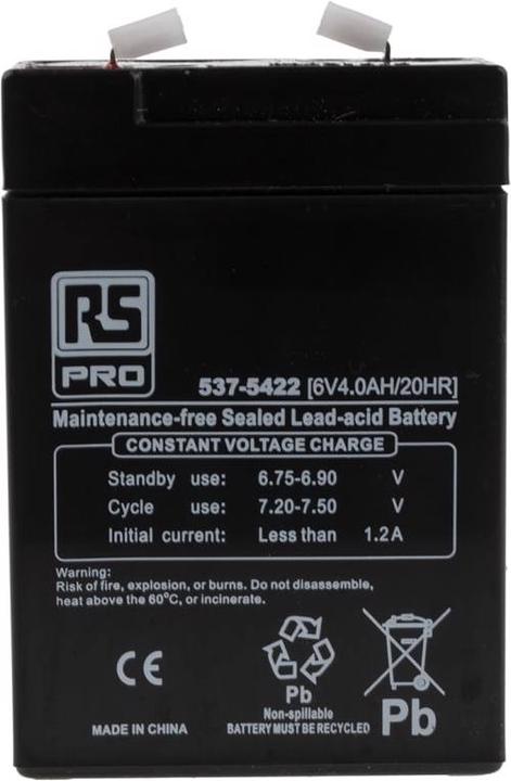 Actual product image Rs Pro RS Sealed lead acid battery (6 V, 4000 mAh)