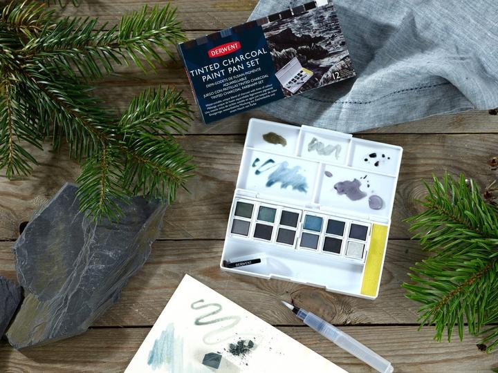 Actual product image Derwent Tinted charcoal colours