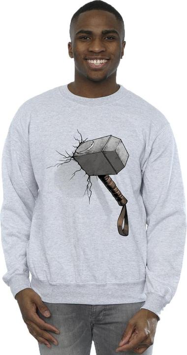 Actual product image Marvel Mens Thor Hammer Crack Sweatshirt (M)