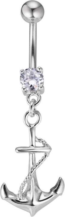 Actual product image Bijouteria Bellypiercing (Surgical steel 316L, Brass rhodium plated, Crystal)
