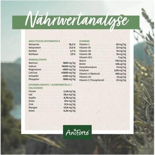 Valori nutrizionali e ingredienti AniForte BARF Completo (Adulto, 1 pz., 500 g)