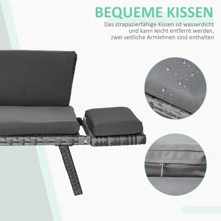 Actual product image Outsunny Garden Sofa with Folding Armrests