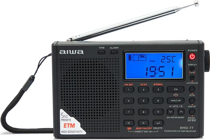 Actual product image Aiwa RMD-77 radio Draagbaar Analoog & digitaal Zwart (LW, MW)