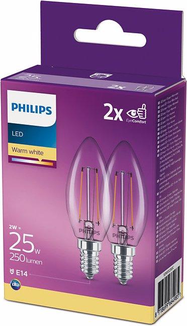Image du produit Philips Lampe (E14, 2 W, 250 lm, 2 x, E)
