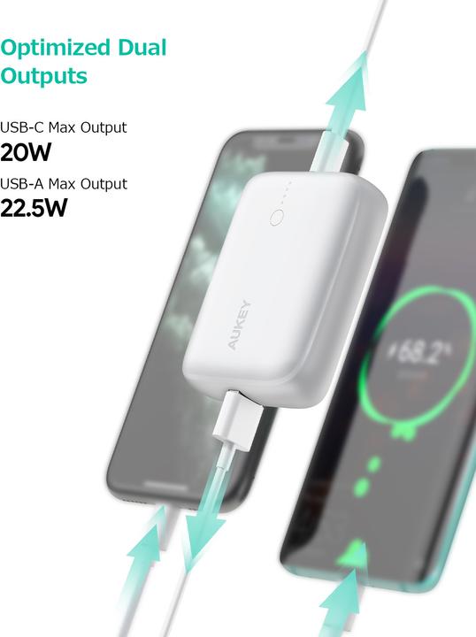 Image du produit Aukey Basix Mini (10000 mAh, 22.50 W, 37 Wh)