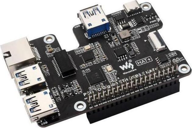 Immagine prodotto Raspberry Pi EB121908 - HAT da PCIe a Gigabit Ethernet e USB 3.2 Gen1 per 5, 3x USB 3.2 Gen