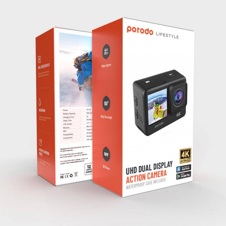 Immagine prodotto Porodo Waterproof 4K Action Camera (30p, WiFi)