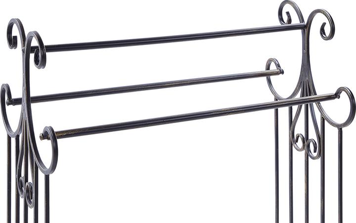 Produktbild Beliani Handtuchständer Antik Optik schwarz 60 x 90 cm freistehend 3 Arme GLADIS