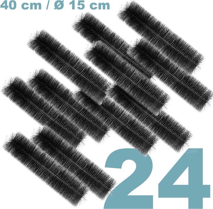 Actual product image Wiltec Black Brush Pond Filter Brush, Set with 24 Brushes for Removing finest Particles, 40cm x Ø 15cm, in
